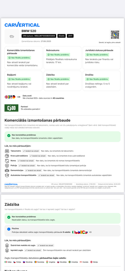 Bmw 520, 2017, 2.0 dīzelis, automāts