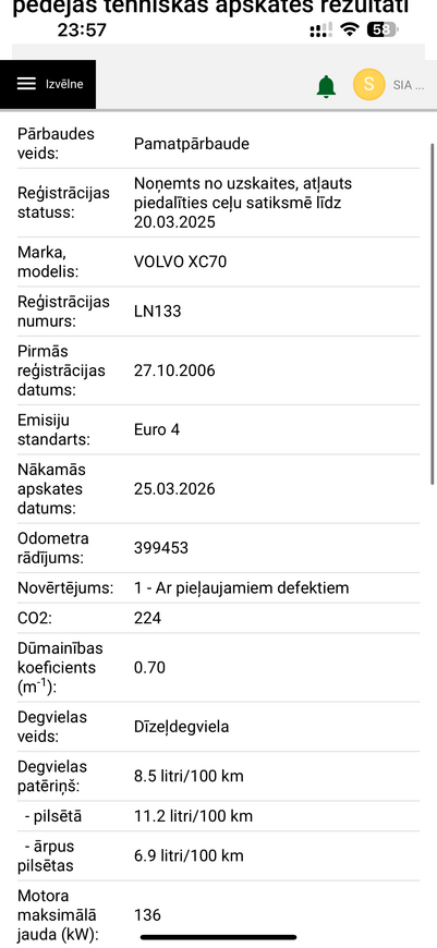 Volvo XC 70, 2006, 2.4 dīzelis, automāts