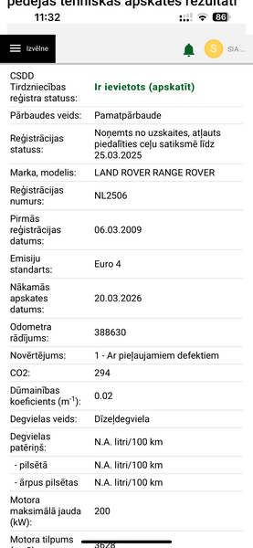 Land Rover Range Rover, 2009, 3.6 dīzelis, automāts